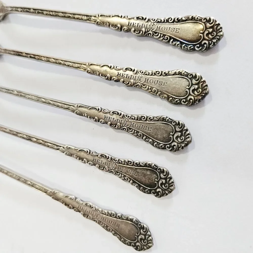 Antique S.L. & G.H Rogers Silver Plate Webster Pattern Set Of 5 Cocktail Forks